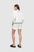 Бавовняні шорти AllSaints жіночі колір білий однотонні середня посадка