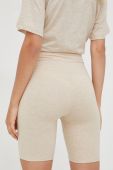 Шорти для тренувань P.E Nation Phased жіночі колір бежевий однотонні висока посадка