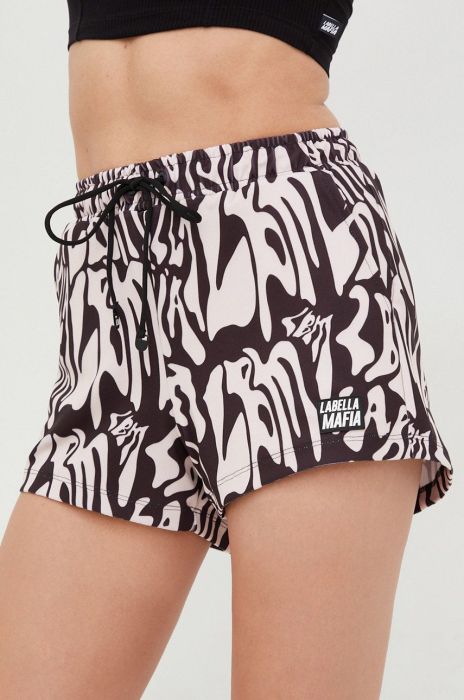 Шорти LaBellaMafia жіночі колір чорний візерунок середня посадка