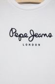 Дитяча бавовняна футболка Pepe Jeans колір білий з принтом (2587217)