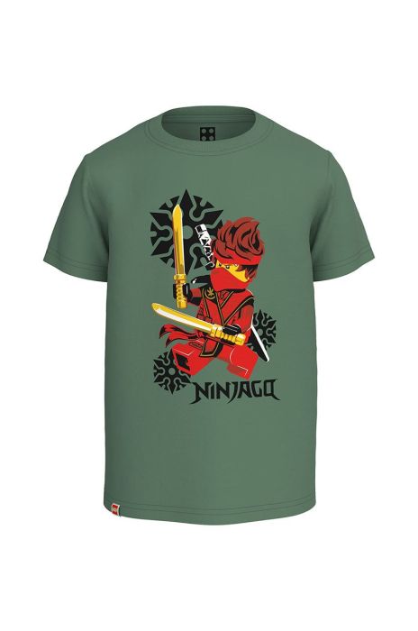 Дитяча бавовняна футболка Lego Wear колір зелений з принтом (2583735)