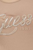 Бавовняний топ Guess колір коричневий
