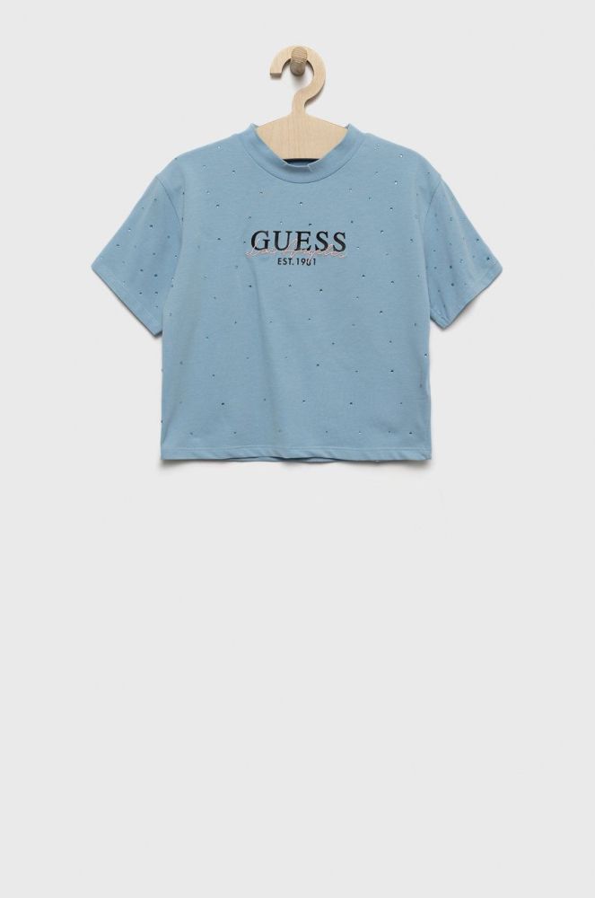Дитяча футболка Guess колір блакитний (2455515)