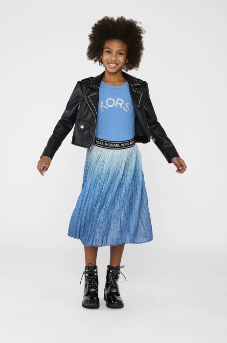 Дитяча бавовняна футболка Michael Kors колір блакитний (2553524)