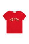 Дитяча бавовняна футболка Michael Kors колір червоний (2553534)