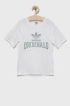 Дитяча бавовняна футболка adidas Originals колір білий з принтом (2605123)