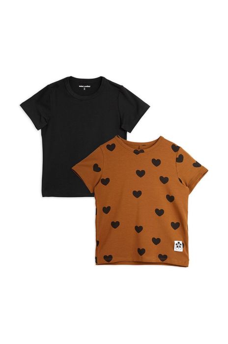 Дитяча футболка Mini Rodini колір коричневий однотонна