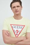 Бавовняна футболка Guess колір жовтий з принтом
