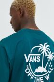 Бавовняна футболка Vans колір зелений з принтом (2473586)