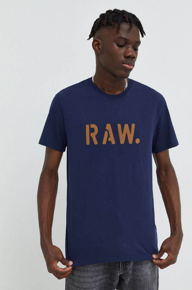 Бавовняна футболка G-Star Raw колір зелений з принтом (2556507)
