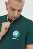 Бавовняна футболка Kangol колір зелений з принтом (2812561)
