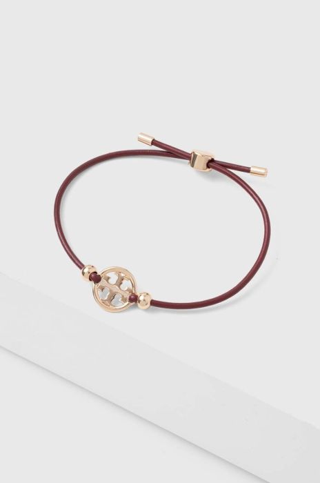 Позолочений браслет Tory Burch колір бордо (3458085)
