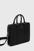 Шкіряна сумка для ноутбука Tommy Hilfiger колір чорний