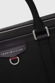 Шкіряна сумка для ноутбука Tommy Hilfiger колір чорний