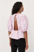 Блузка Custommade Sheena жіноча колір рожевий візерунок