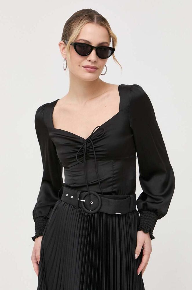 Блузка Guess жіноча колір чорний однотонна (3383078)