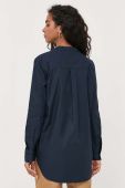 Бавовняна сорочка BOSS жіноча колір синій regular
