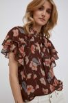 Блузка Lauren Ralph Lauren жіноча колір коричневий принт квіти