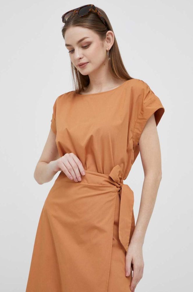 Блузка Dkny жіноча колір коричневий однотонна (3296393)