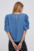 Блузка Dkny жіноча однотонна колір блакитний (3312755)