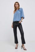 Блузка Pepe Jeans жіноча однотонна колір блакитний (3312759)