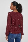 Блузка Pepe Jeans жіноча колір бордовий візерунок (3403208)