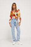 Бавовняна блузка Billabong жіноча візерунок колір барвистий