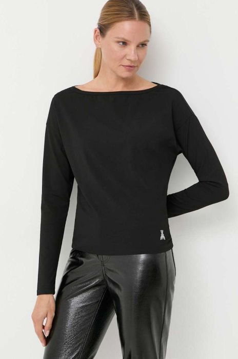 Блузка Patrizia Pepe жіноча колір чорний однотонна (3393504)