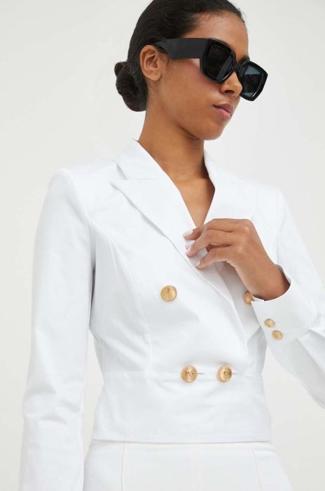 Блузка Elisabetta Franchi жіноча колір білий однотонна