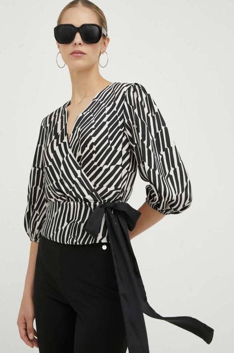 Блузка Liu Jo жіноча колір чорний візерунок