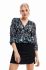 Блузка Desigual 23WWBW06 WOMAN WOVEN BLOUSE LONG SLEEVE жіноча колір синій принт квіти