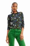 Блузка Desigual жіноча колір чорний візерунок (3563787)
