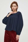 Бавовняна блузка Pepe Jeans INNA жіноча колір синій однотонна