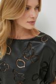 Блузка Sisley жіноча колір чорний принт квіти