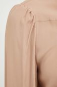 Сорочка з домішкою шовку Pinko колір бежевий regular в'язане декольте (3532406)