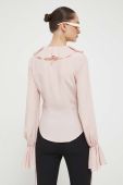 Блузка з домішкою шовку Blugirl Blumarine колір рожевий однотонна
