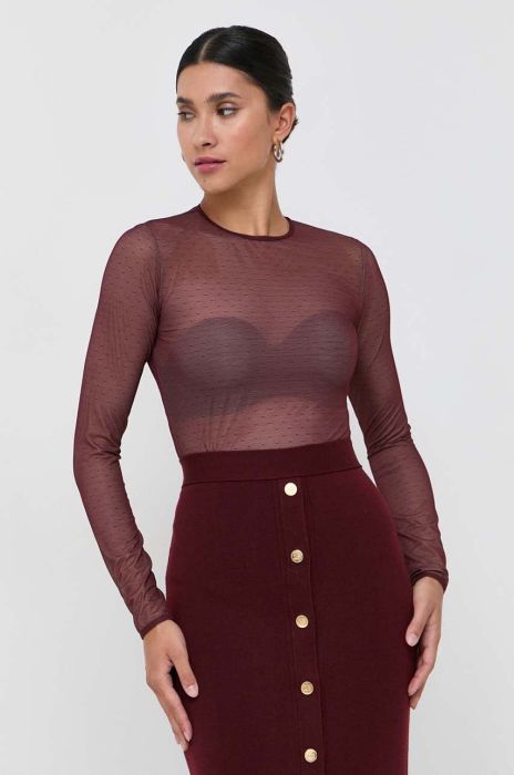 Боді Twinset колір бордовий