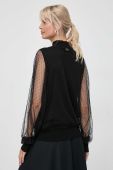 Блузка з домішкою вовни Twinset колір чорний однотонна (3620997)