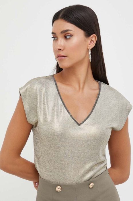 Блузка Morgan жіноча колір золотий з аплікацією