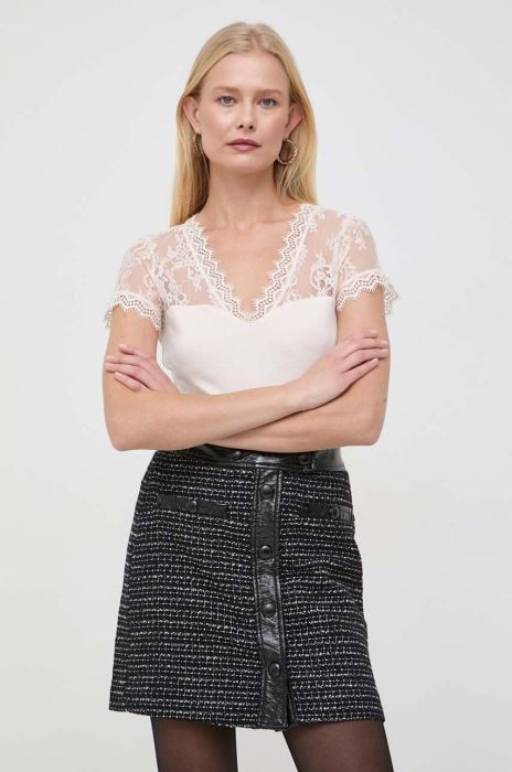 Блузка Morgan жіноча колір бежевий однотонна (3683431)