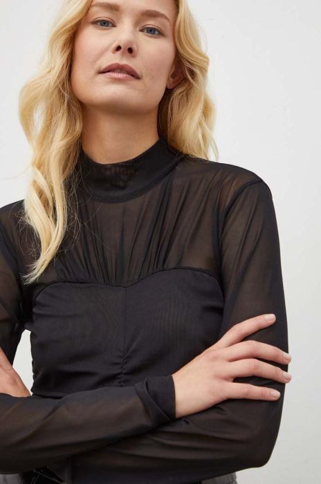 Блузка Gestuz жіноча колір чорний однотонна (3577644)