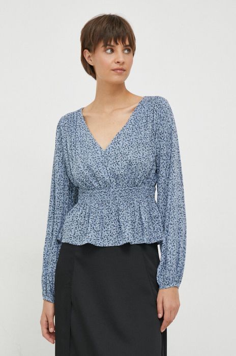 Блузка Pepe Jeans жіноча візерунок колір блакитний