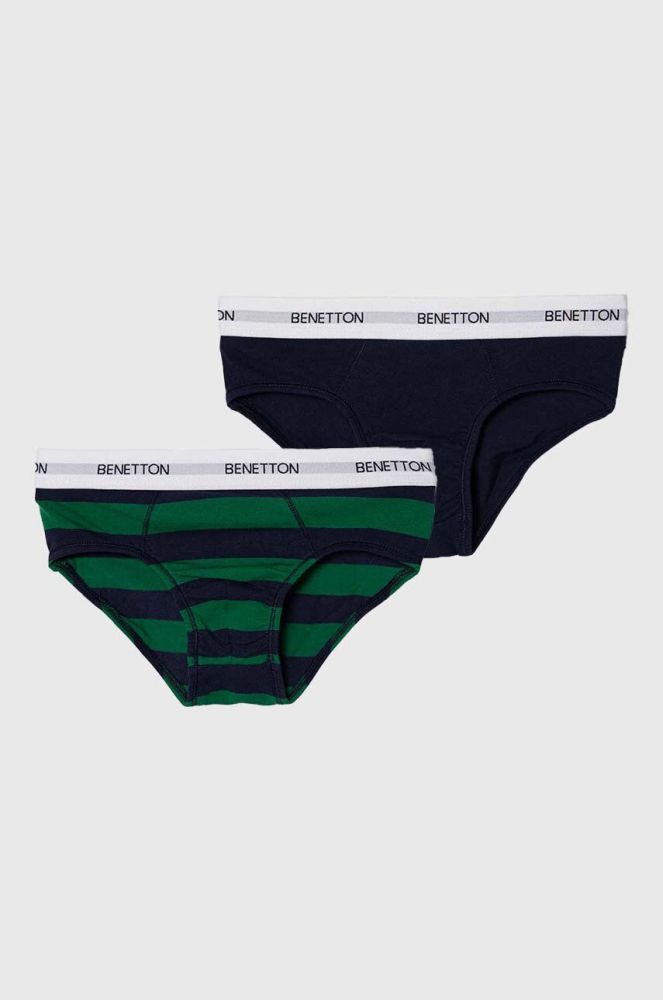 Дитячі труси United Colors of Benetton 2-pack колір зелений