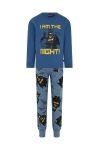 Дитяча бавовняна піжама Lego однотонна колір блакитний