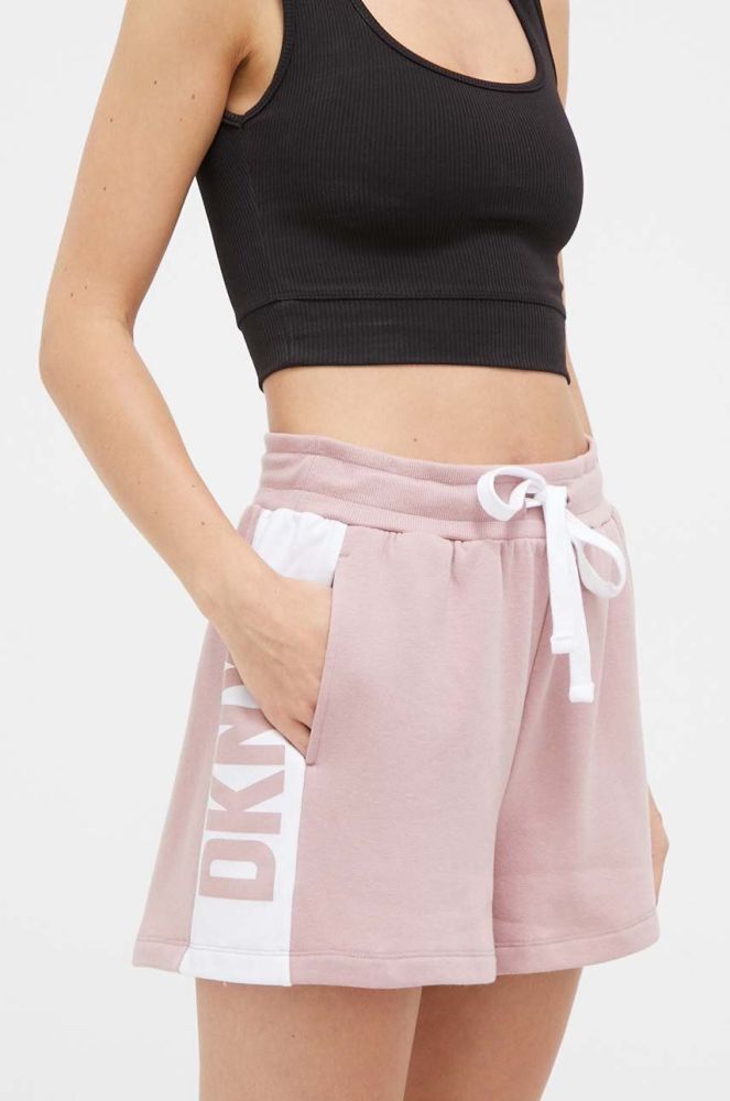 Піжамні шорти Dkny жіночі колір рожевий