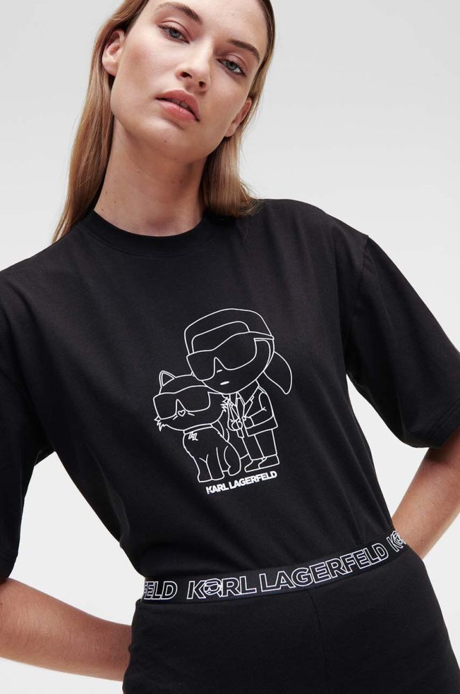 Піжама Karl Lagerfeld жіноча колір чорний