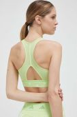 Спортивний бюстгальтер adidas Performance Powerreact колір зелений однотонний