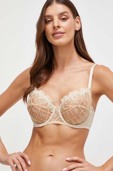 Бюстгальтер Guess колір бежевий мереживо однотонний (3596989)