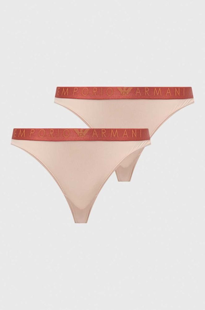 Бразиліани Emporio Armani Underwear 2-pack колір бежевий (3597228)