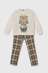 Дитяча бавовняна піжама United Colors of Benetton колір бежевий візерунок (3653400)